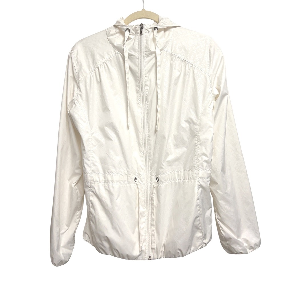 Columbia Flash Forward Print White Windbreaker Hooded Full Zip Jacket Medium